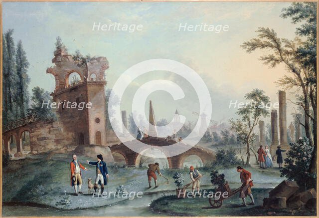 View of the gardens of Monceau, c1778. Creator: Louis de Carmontelle.