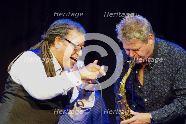 Noel McCalla and Derek Nash (Sax), Hawth, Crawley, West Sussex, 5 Oct 2018. Creator: Brian O'Connor.