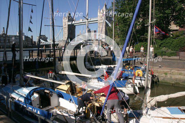 Boats in St Katherine's Lock, London