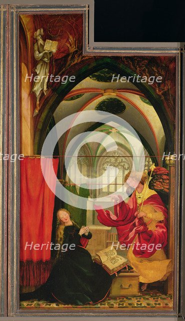 The Isenheim Altarpiece. Left wing: Annunciation. Artist: Grünewald, Matthias (ca 1470-1528)
