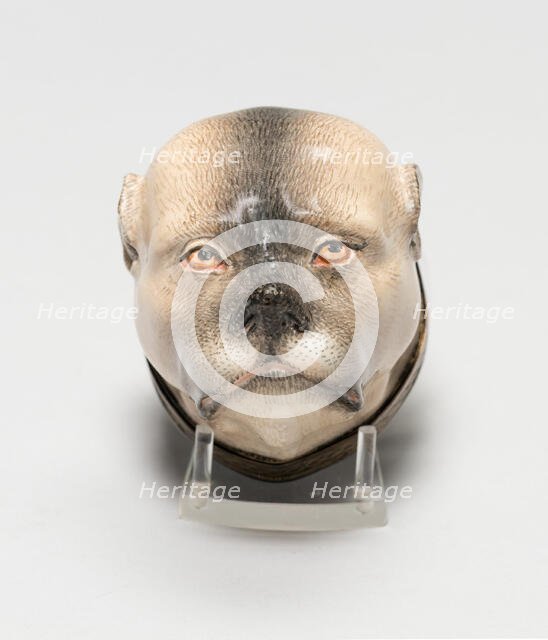 Box in the Form of a Pug's Head, Meissen, c. 1750. Creator: Meissen Porcelain.