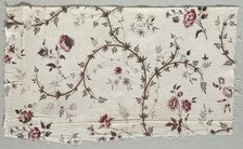 Woodblock Printed Cotton Fragment, 1785. Creator: Unknown.