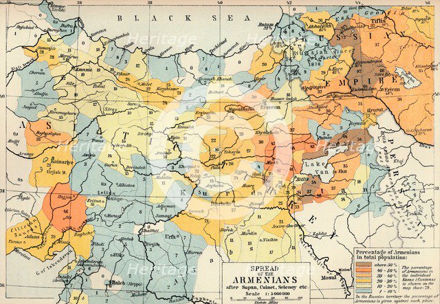 'Spread of the Armenias after Supan, Cuinet, Selenoy etc', c1560, (1907). Artist: Unknown.