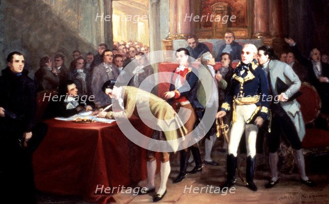 Signature of the Act of the Declaration of Independence of Venezuela on July 5, 1811.