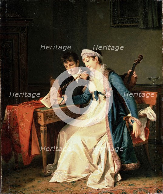 The Music Lesson. Artist: Gerard, Marguerite (1761-1837)