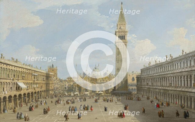 The Piazza San Marco, Venice, looking east towards the basilica, c1730. Creator: Canaletto (1697-1768).