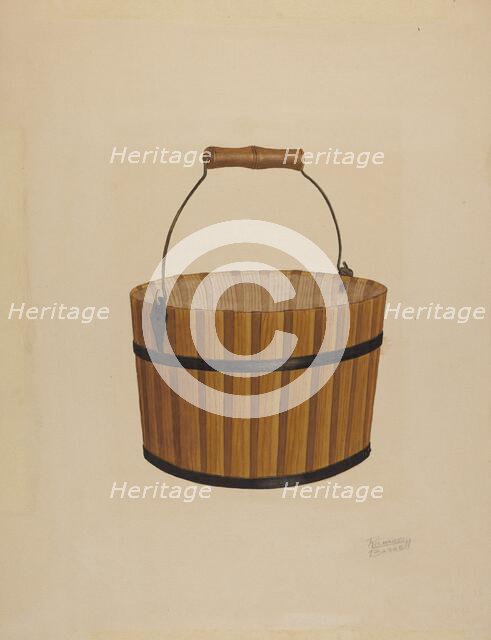 Shaker Wooden Bucket, 1935/1942. Creator: Eugene Barrell.