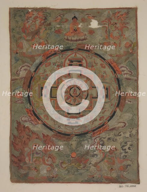 Buddha Surrounded By Bodhisattvas, 19th century. Creator: Unknown.