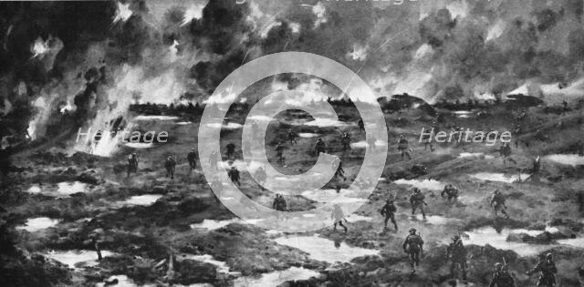 English Attack on July 31, 1917; Advance at dawn, of the infantry.., 1917. Creator: MHK Koekkoek.