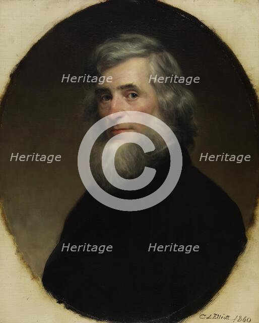 Portrait of Asher B. Durand, 1860. Creator: Charles Loring Elliott.