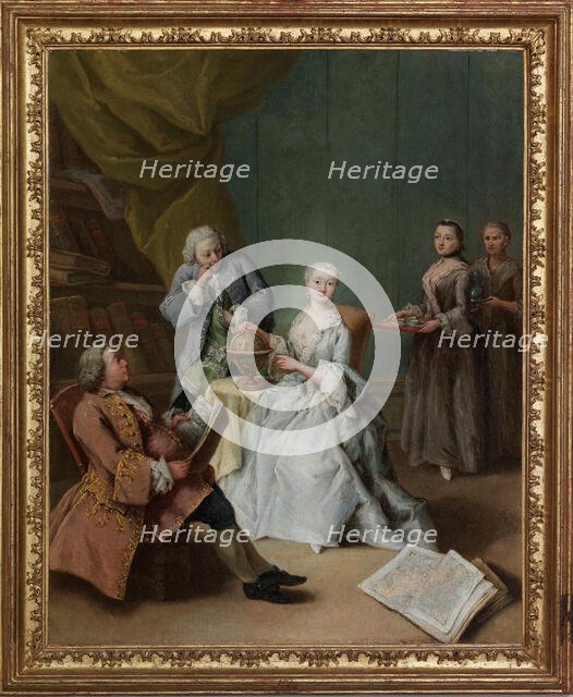 The geography lesson, c.1750-1752. Creator: Longhi, Pietro (1701-1785).