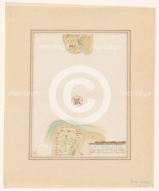 Map of East-Vlieland and West-Terschelling, 1688 or later.  Creator: Anon.