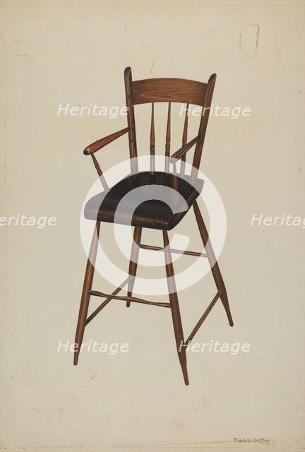 High Chair (for infants), c. 1938. Creator: Frank Gutting.
