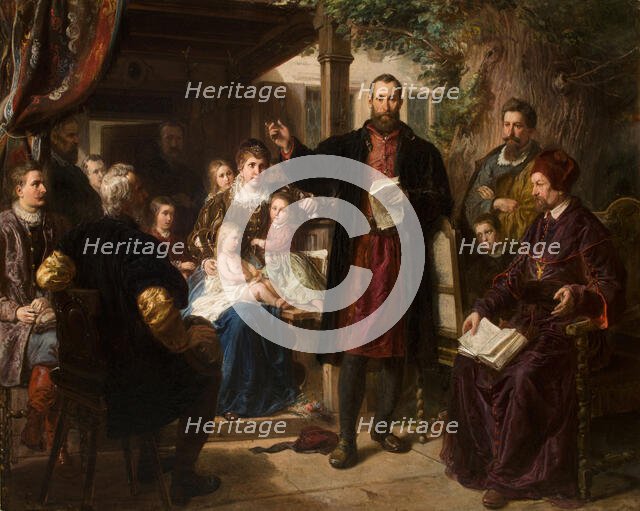 Jan Kochanowski at Czarnolas Reading the Translation of the 'Psalms', between 1863-1866. Creator: Wladyslaw Luszczkiewicz.