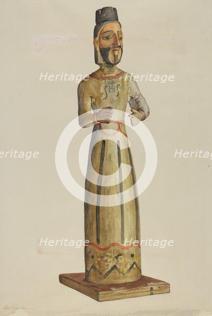 Bulto (St. Ignatius), c. 1938. Creator: Carl O'Bergh.