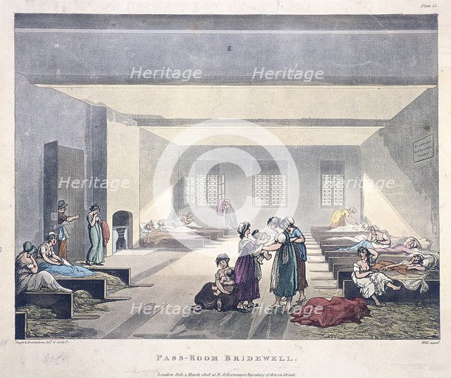 'Pass-Room Bridewell', 1808. Artist: Hill