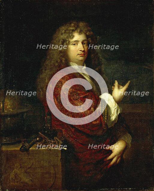 Portrait of Nicolaas Hartsoeker (1656-1725), c1682. Creator: Netscher, Caspar (1639-1684).