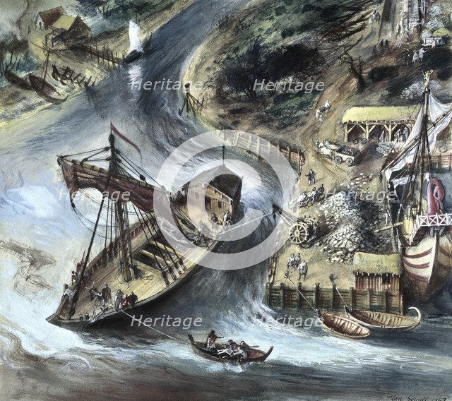 Roman ship and cargo, London, 1st-3rd century. Artist: Unknown