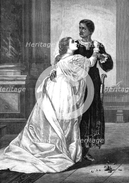 "Othello and Desdemona," by W. S. Herrick, 1874. Creator: William Biscombe Gardner.
