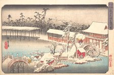 Tenmangu Shrine at Kameido in Snow, ca. 1833-43., ca. 1833-43. Creator: Ando Hiroshige.