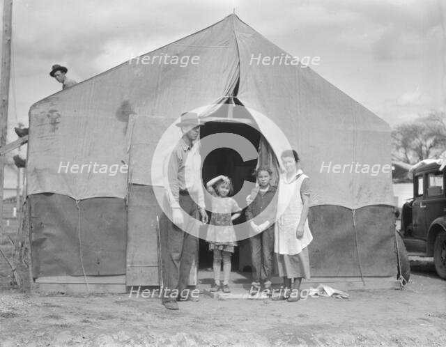 Migrant family in Kern County, California, 1936. Creator: Dorothea Lange.