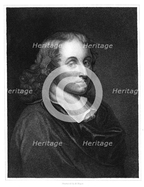 Blaise Pascal, 17th century French philosopher, mathematician, physicist and theologian, c1830. Artist: Henry Meyer