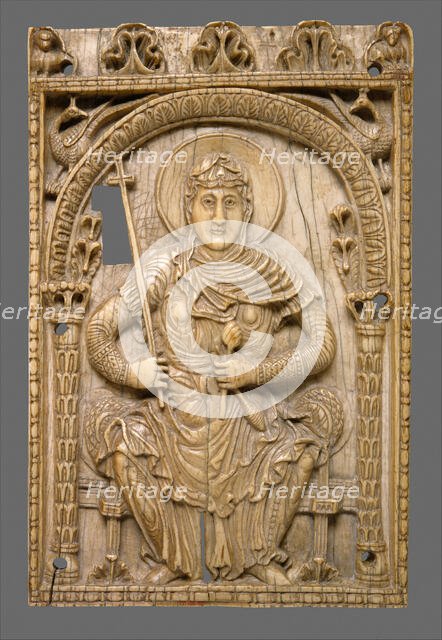 Plaque with the Virgin Mary as a Personification of the Church, Carolingian, ca. 800-825. Creator: Unknown.