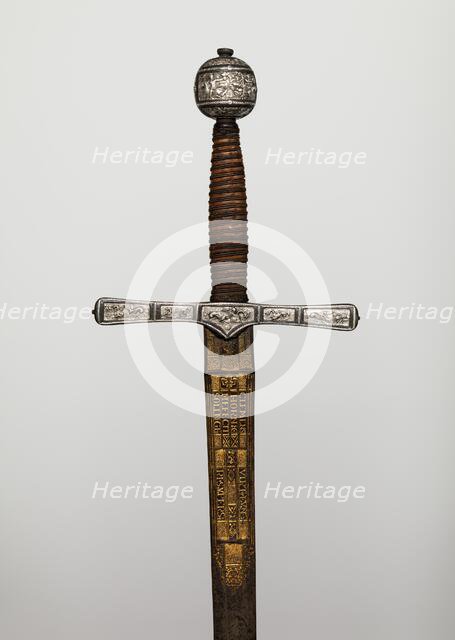 Cross Hilt Sword, hilt, British, London; blade, German, Solingen, 1600-1625. Creator: Clemens Horn.