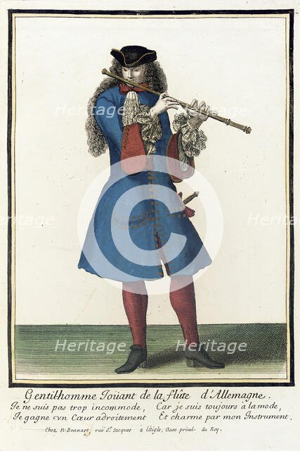 Recueil des modes de la cour de France, 'Gentil-homme Ioüant de la..., between c1678 and c1693. Creator: Nicolas Bonnart.