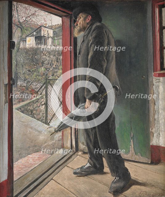 Has it Stopped Raining?;Looking Out for the Weather, 1922. Creator: Laurits Andersen Ring.