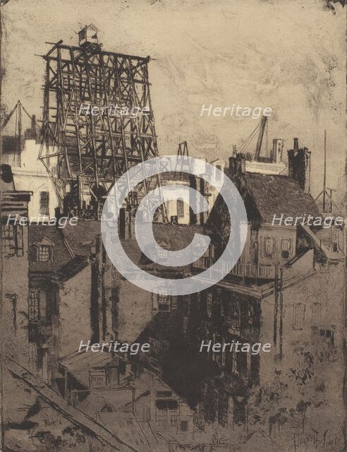 Public Buildings, Philadelphia, 1881. Creator: Joseph Pennell.