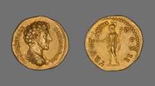Aureus (Coin) Portraying Emperor Marcus Aurelius, 153-154, issued by Antoninus Pius. Creator: Unknown.
