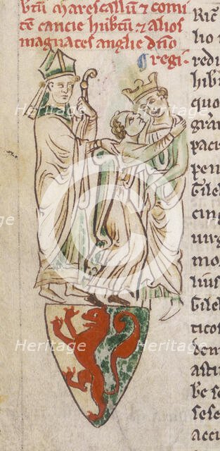 Illustration from a letter containing details of the Magna Carta, c1215. Creator: Unknown.