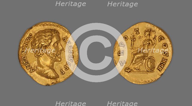 Aureus (Coin) Portraying Emperor Antoninus Pius, 145-161, issued by Antoninus Pius. Creator: Unknown.
