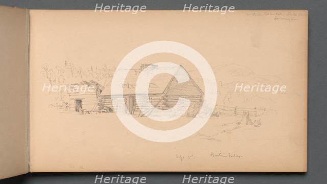 Sketchbook, page 14: "Berlin Falls September 2nd" , 1859. Creator: Sanford Robinson Gifford (American, 1823-1880).