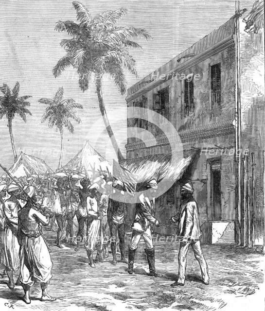 The finding of Dr. Livingstone: return of Mr. Stanley to Bagamoyo, from a sketch by Lt. Henn, 1872. Creator: C. R..