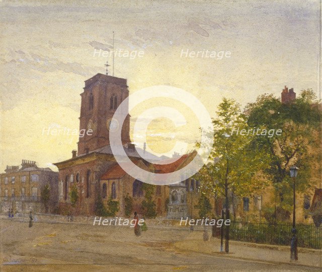 View of All Saints Church, Chelsea, London, 1880. Artist: John Crowther