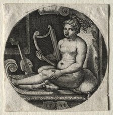 The harpist, 1544. Creator: Georg Pencz (German, c. 1500-1550).