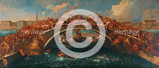 Ponte dei Pugni in Venice. Creator: Liberi, Pietro (1605-1687).