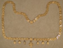 Gold Necklace with Cross, Byzantine, 6th century. Creator: Unknown.