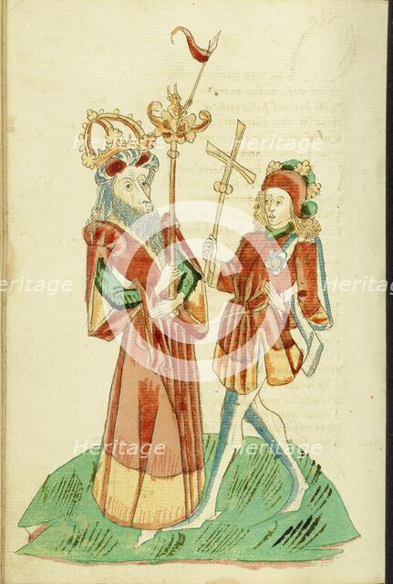 King Avenir and Josaphat; Barlaam und Josaphat, 1469. Creators: Hans Schilling, Diebolt Lauber.