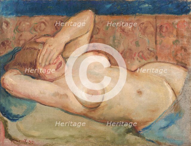 Reclining Nude (Shy), 1930. Creator: Cyprian Majernik.