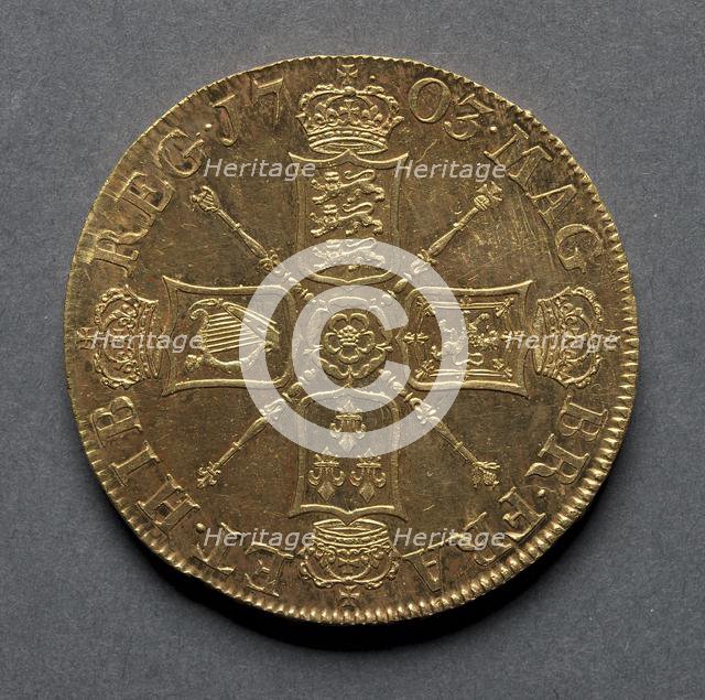 Five Guineas (reverse), 1703. Creator: Unknown.
