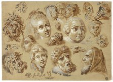 Sketches of Heads, n.d. Creator: Unknown.