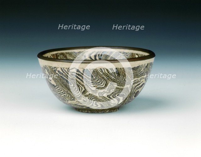 Black and white marbleware bowl, Northern Song dynasty, China, 11th century. Artist: Unknown