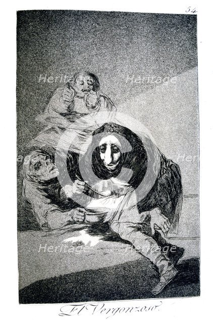 'The Shamefaced One', 1799. Artist: Francisco Goya