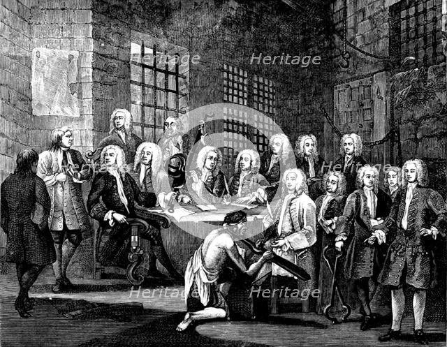 Centenary of John Howard, Prison Reformer: committee inquiring into the Fleet Prison, 1729, (1890). Creator: Unknown.