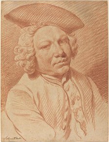 Portrait of a Man in a Tricorn Hat. Creator: Georg Friedrich Schmidt.