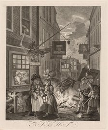 The Four Times of Day: Night, 1738. Creator: William Hogarth (British, 1697-1764).