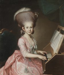 Portrait of a Young Lady at the Clavichord, 1779. Artist: Urlaub, Georg Anton Abraham (1744-1788)